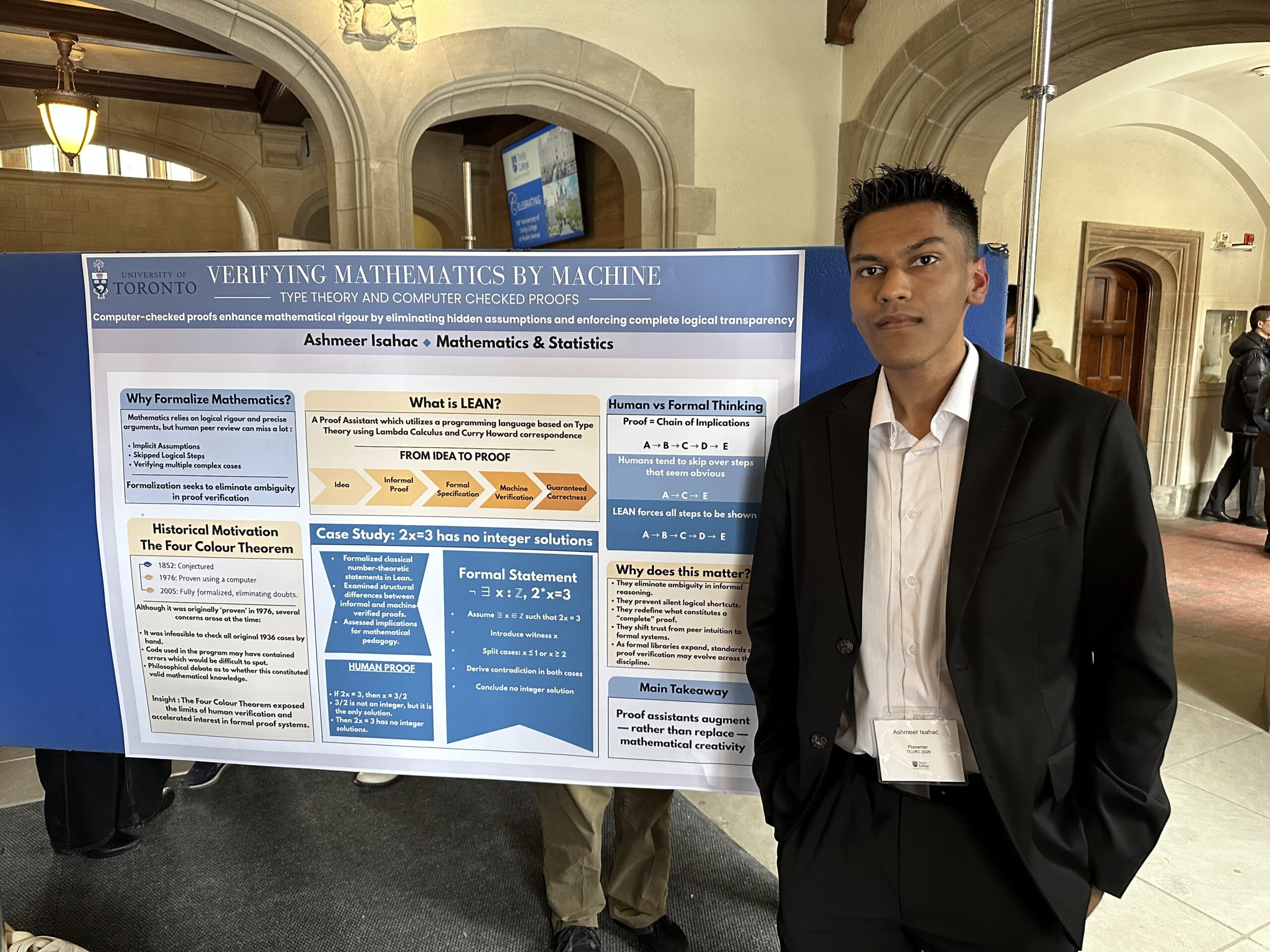 Presenting my mathematics research poster at the Toronto Conference for Undergraduate Research (TCURC)