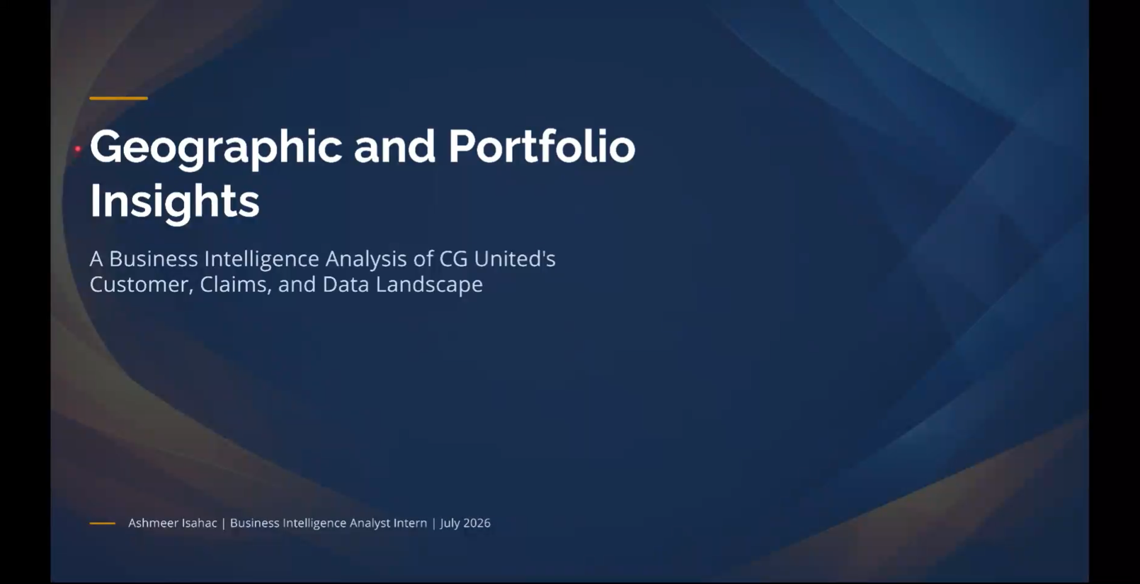 Cover Page of my Presentation